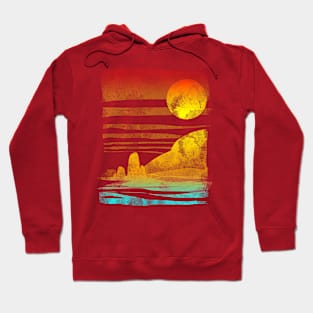 landscape painted with tea-white version Hoodie